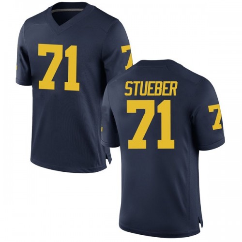 Andrew Stueber Michigan Wolverines Men's NCAA #71 Navy Game Brand Jordan College Stitched Football Jersey PWL6654CP
